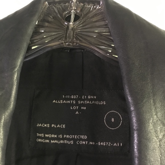All Saints Ulani Black Leather Jacket - Picture 4 of 6